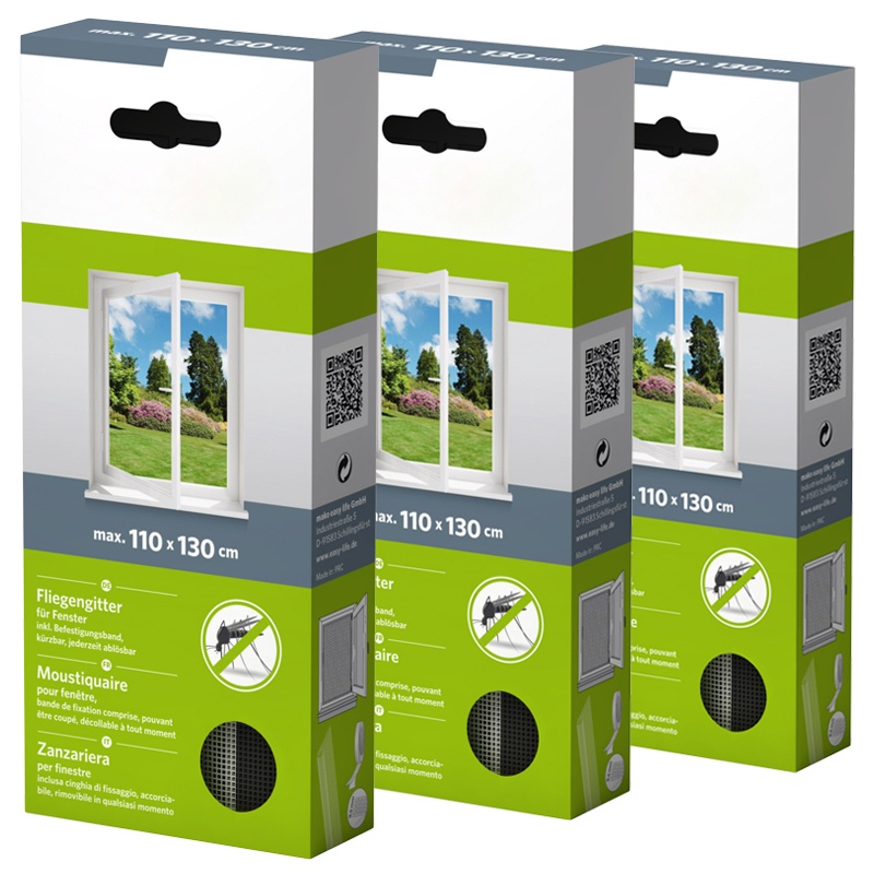 Fliegen-Gitter-Insektenschutz-Fenster-Fliegennetz-Moskitonetz-Muecken-Schutz-Weiss