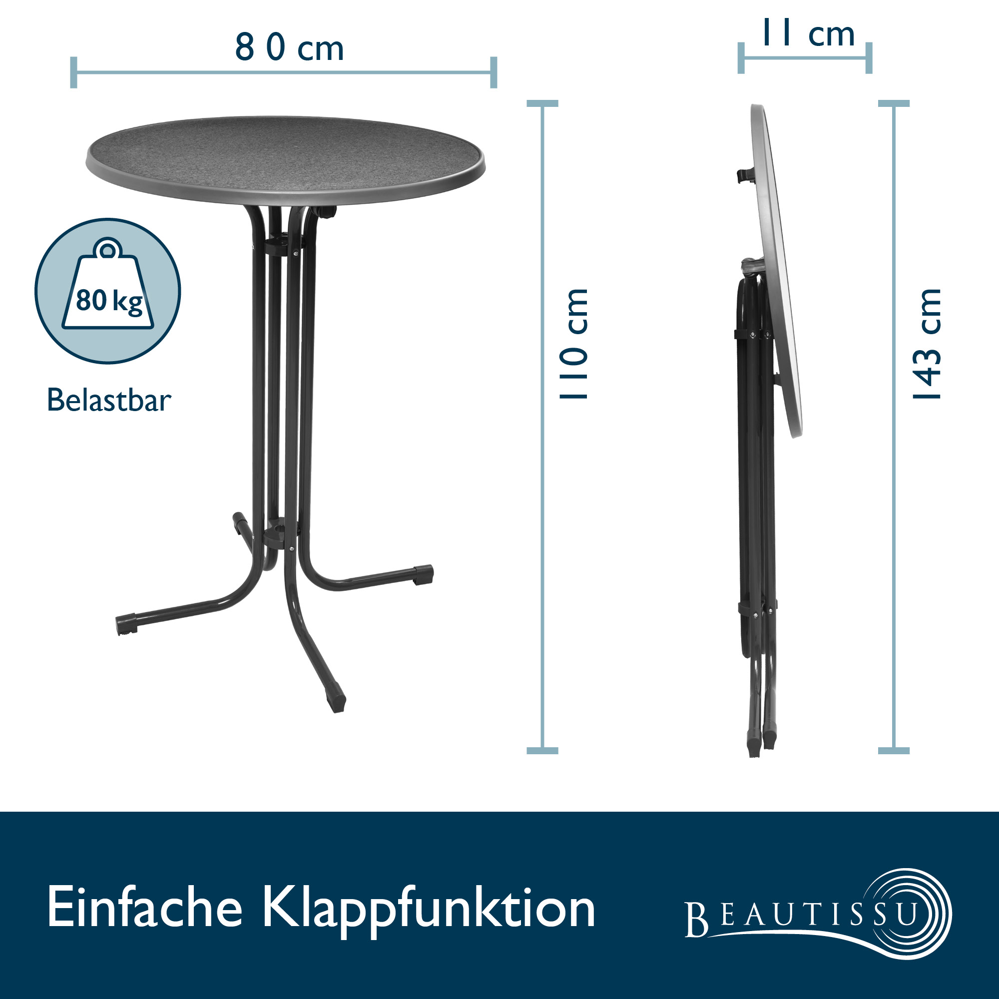 Stehtisch Bistrotisch Bartisch Partytisch Klappbar Gartentisch Klapptisch Tisch