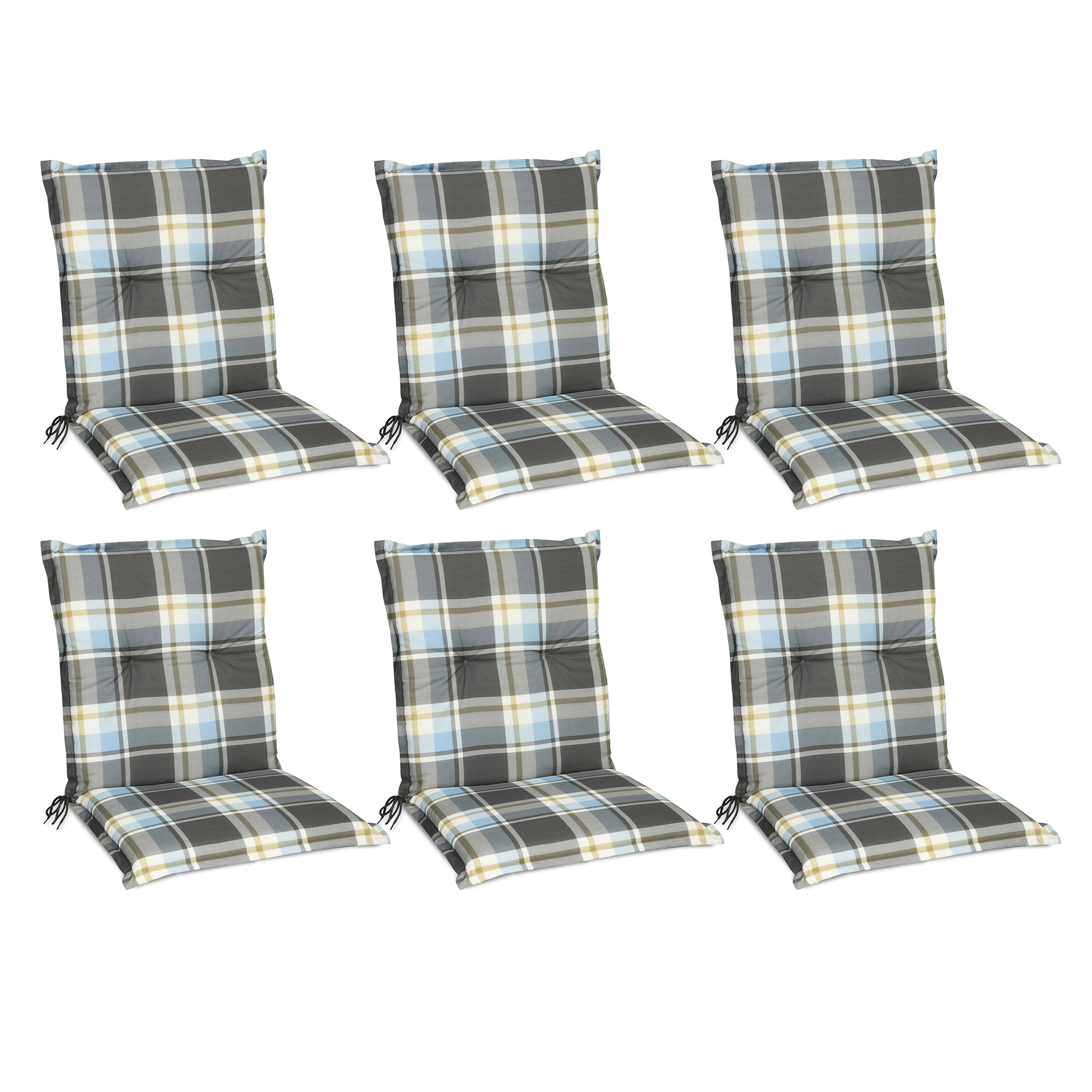 6x Sitzkissen Auflagen Niedriglehner Stuhlauflagen Polster Kissen Gartenstuhl 