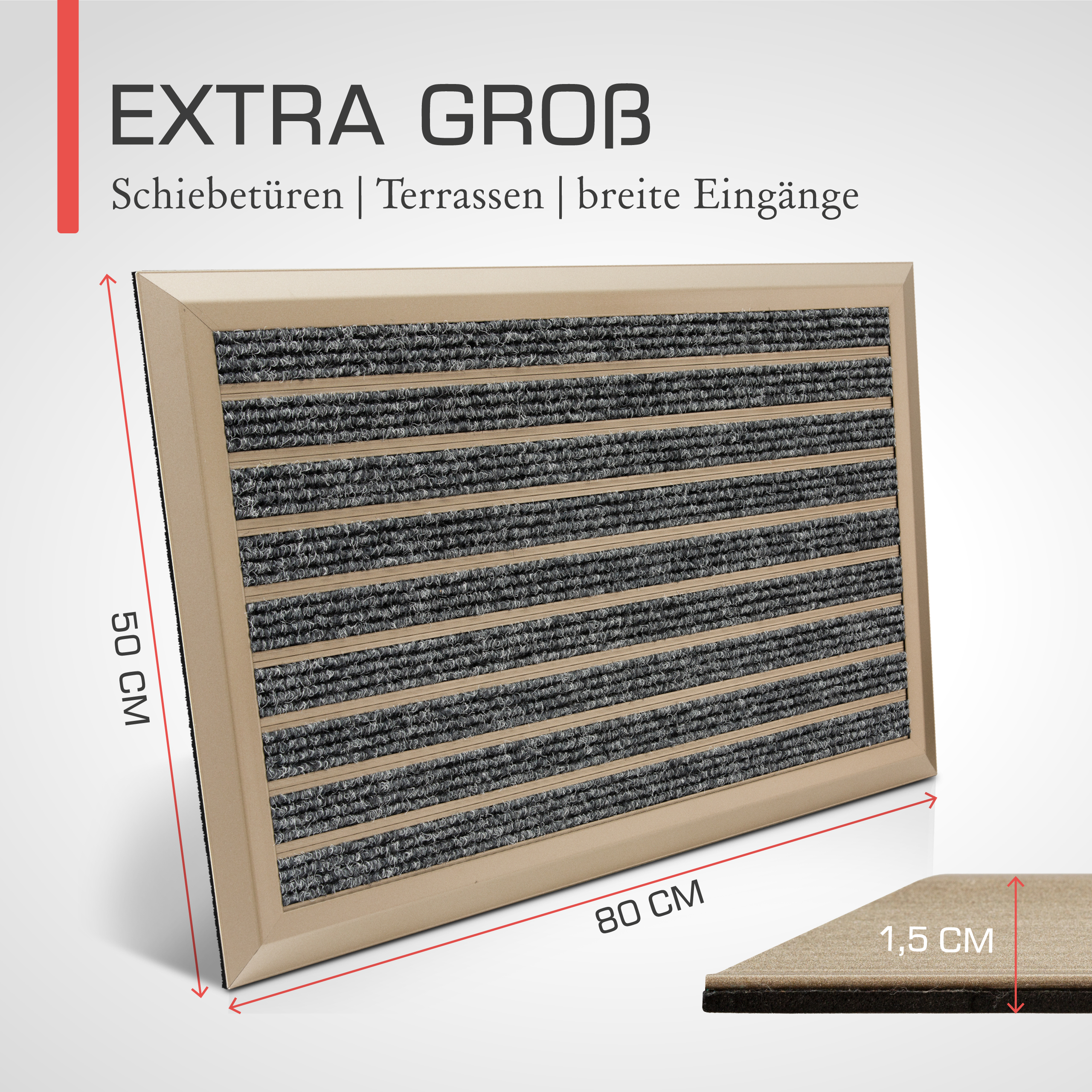 Fußabtreter Außen Schuhabstreifer Eingangsmatte Alu-Fußmatten Fußabstreifer - Bild 9 von 13